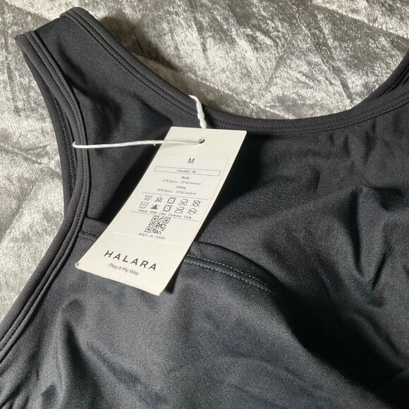 Halara Women's Black Athletic Tank Top Crisscross Design Medium Polyester & Span - Picture 6 of 7